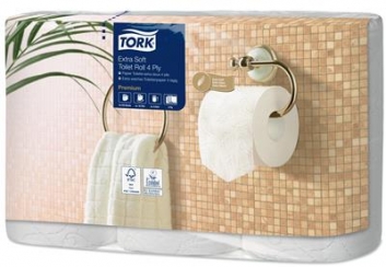 Tork Extra Soft Conventional Toilet Roll 10x13 cm / 19 m 4L T4 wit - kart (7x6 st)